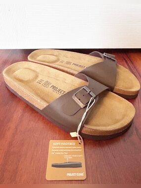 Project Cloud Leather Cork Fleur Sandals- NWT- women’s 10